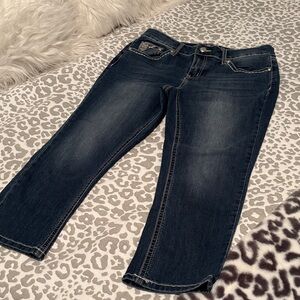 Love Indigo Dark Wash Cropped Jeans
